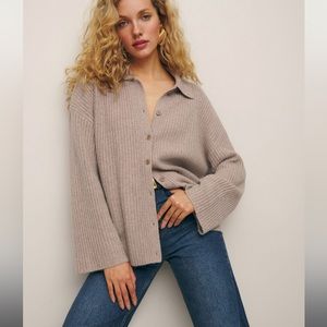 Reformation Fantino Cashmere Collared Sweater XS